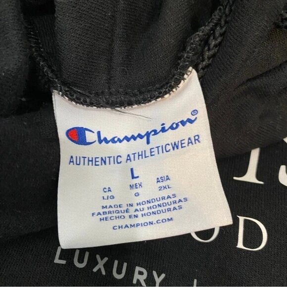 Champion Black Hoodie Sweatshirt Size L - Company Branded - Picture 10 of 14